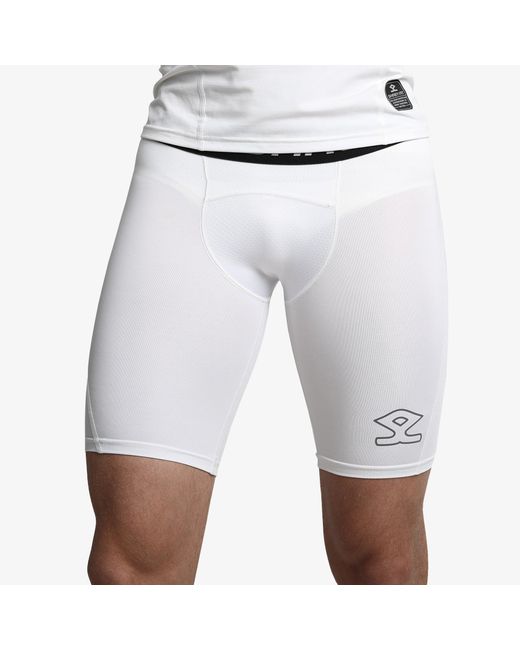 Shrey White Intense Baselayer Shorts for men