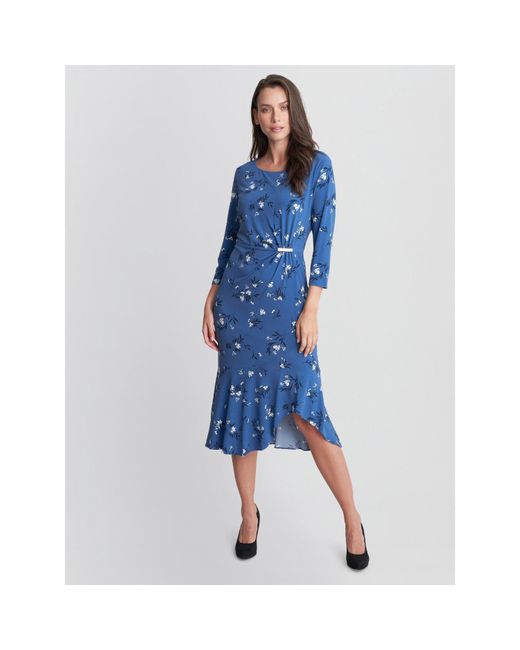 Gina Bacconi Blue Betty Jersey Dress With Trim