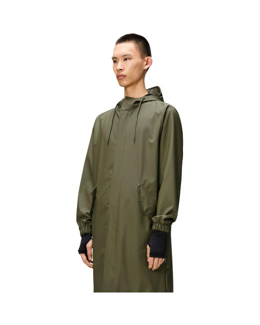 Rains Green Fishtail Waterproof Parka
