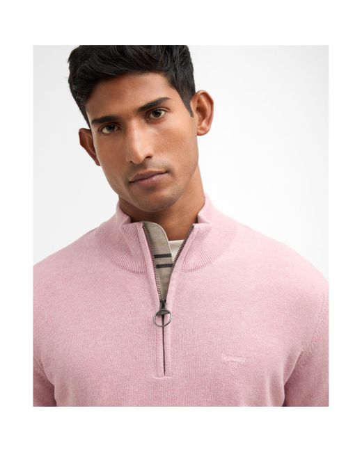 Barbour Pink Half-Zip Jumper for men