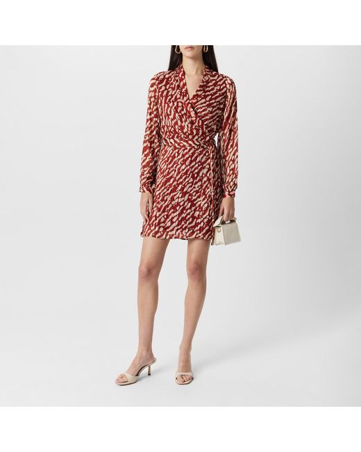 Vero Moda Red Patterned Wrap Dress