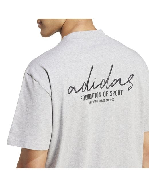 Adidas Gray Brand Love T-Shirt for men