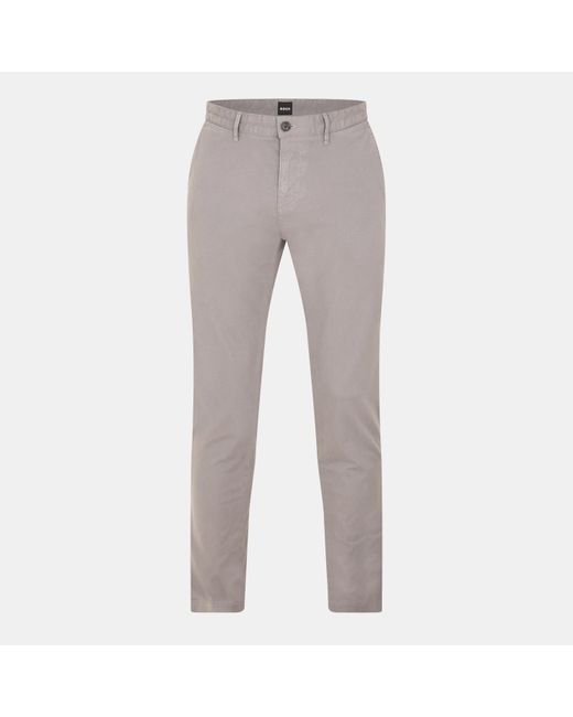 Boss Gray Crigan Straight Fit Trousers for men