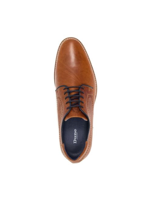 Dune Brown Brampton Piped Gibson Shoes for men