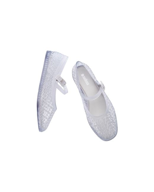 Melissa White Harper Translucent Water Resistant Jelly Shoes