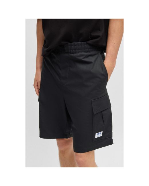 HUGO Black Giulio242 Straight Leg Trousers for men