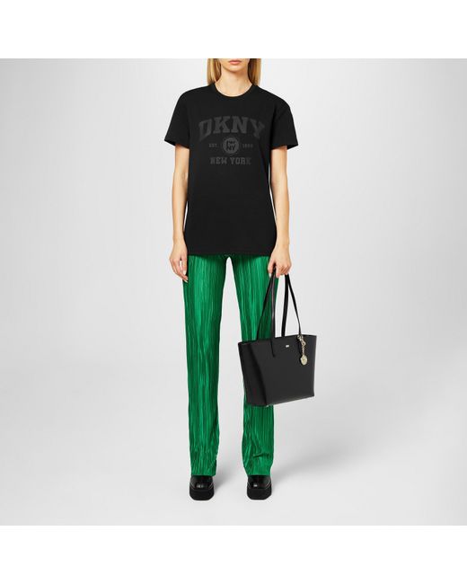 DKNY Black Oversized Varsity T-Shirt