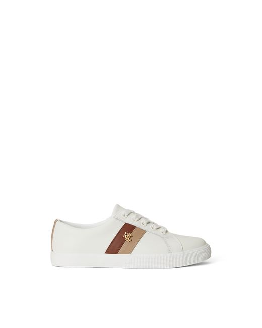 Ralph Lauren White Janson Leather Court Trainers