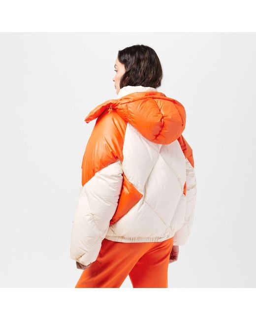 Lacoste Orange Quilted Thermal Puffer Jacket