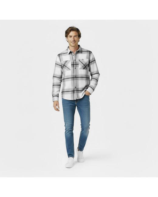 Jack Wills Gray Jw Check Long-Sleeve Patterned Shirt for men