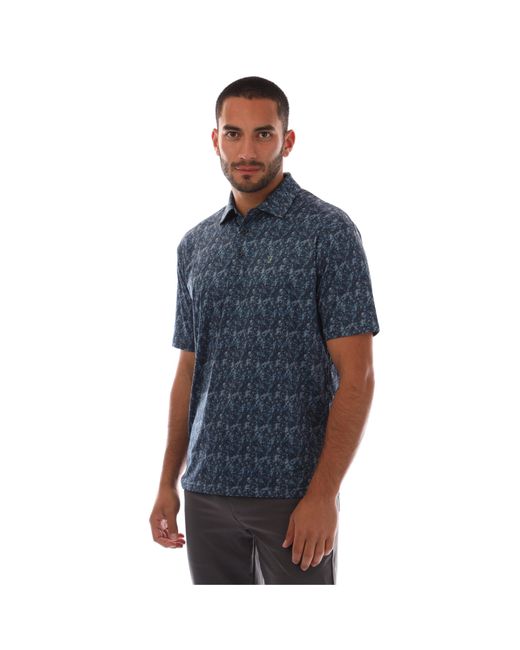 Farah Blue Milford Short-Sleeve Performance Polo Shirt for men