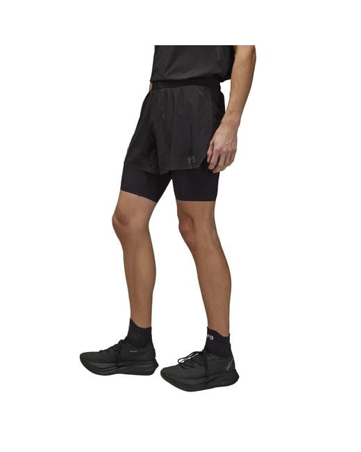 Y-3 Black Running Shorts + Tights for men