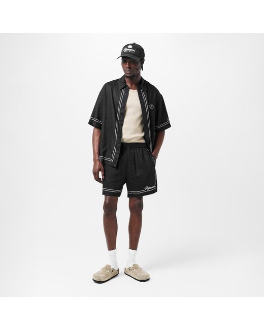 Represent Black Border Short Sleeve Patterned Shirt for men