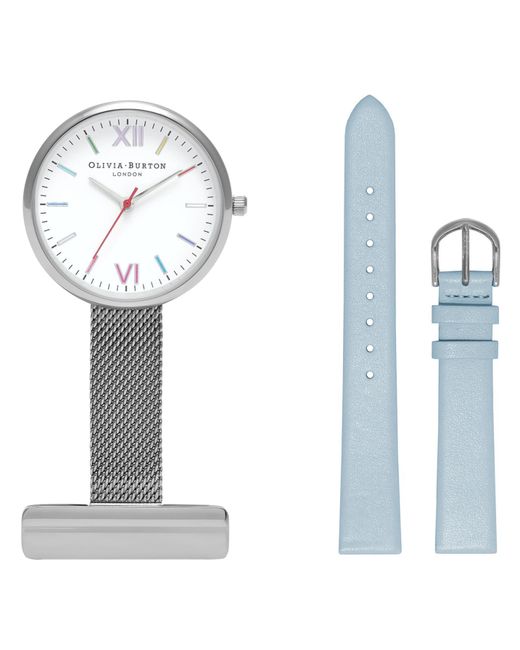 Olivia Burton White Classics Stainless Steel Fashion Analogue Quartz Watch