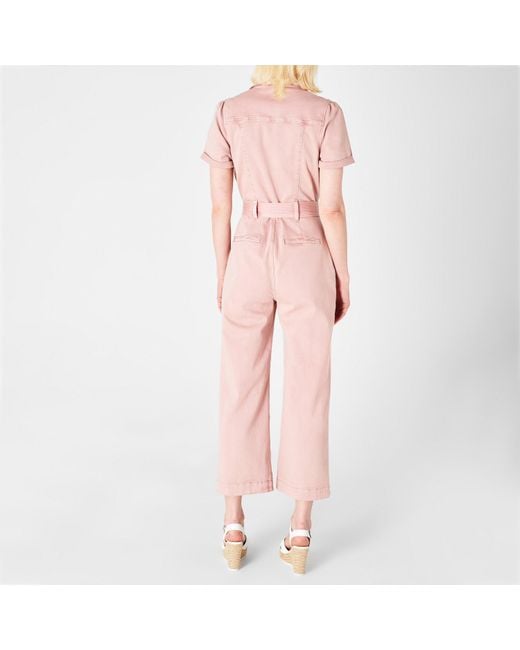 PAIGE Pink Anessa Belted Jumpsuit