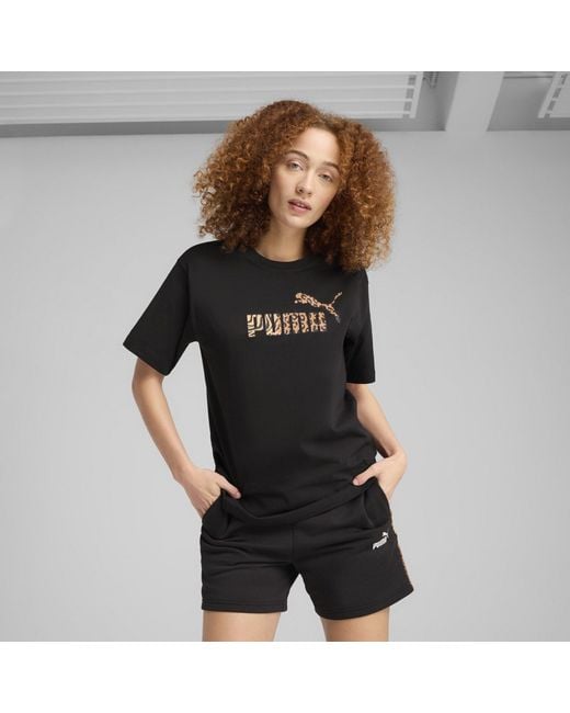 PUMA Black Regular Fit Logo T-Shirt