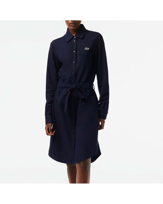 Lacoste Blue Adjustable Cotton Piqué Polo Dress