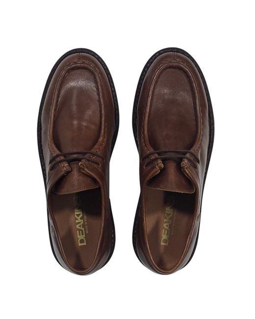 Deakins Brown Kayo Leather Lace Up Derbies for men