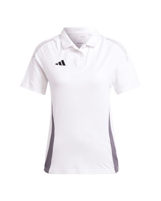 Adidas White Tiro24 Collared Neck Short Sleeve Polo Shirt