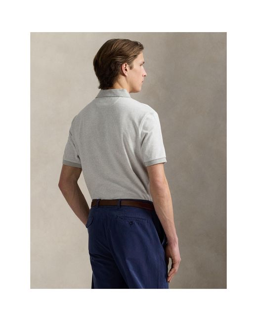 Polo Ralph Lauren White Ribbed Collar Short Sleeve Shirt for men
