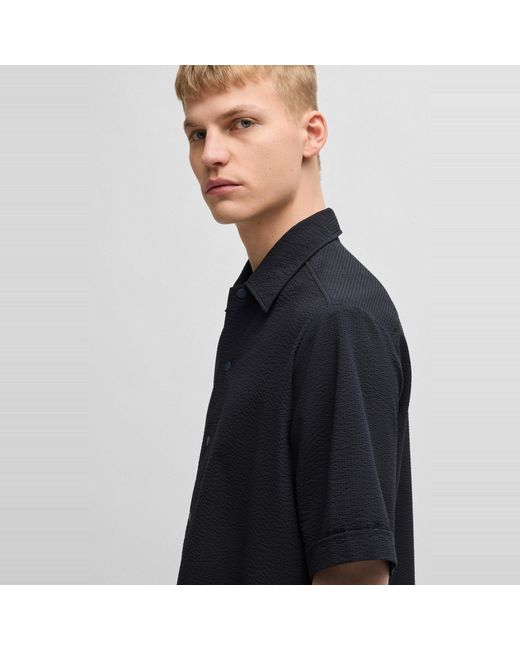 Boss Black Lapoully Seer Plain Short-Sleeve Shirt for men
