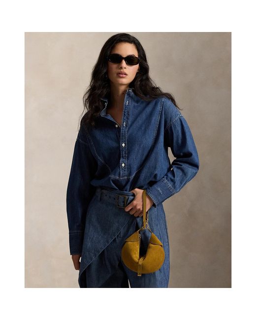 Polo Ralph Lauren Brown Calfskin Mini Shoulder Bag