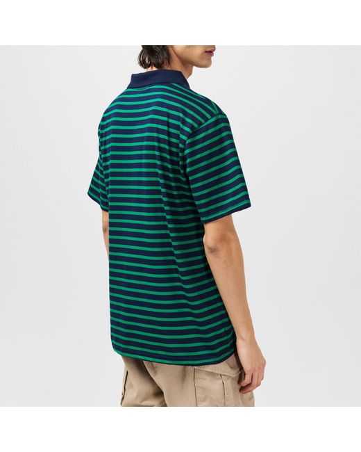 Firetrap Green Classic Striped Polo for men