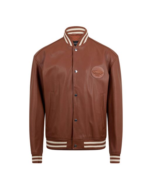 Boss Brown Morlops Leather Jacket for men
