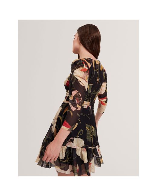 Ted Baker Black Mesh Mini Dress