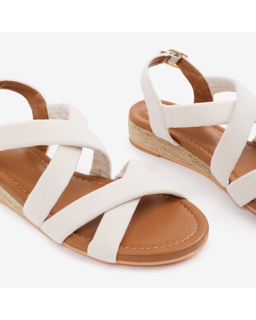 Where's That From Natural Suede Low Wedge Shoes