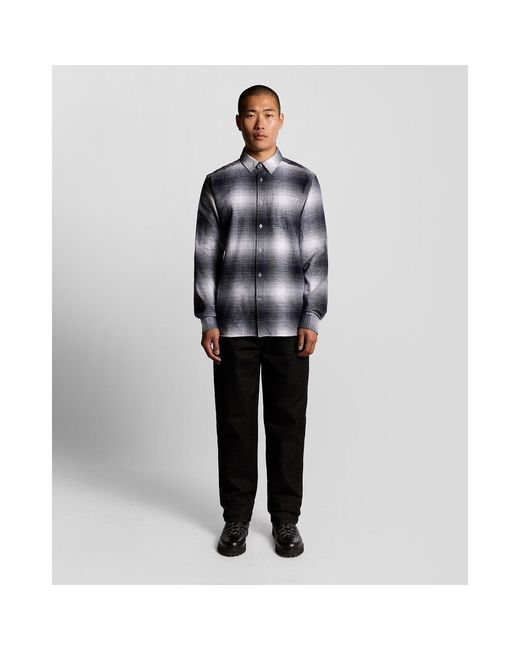 Lyle & Scott Blue Flannel Long Sleeve Patterned Shirt for men