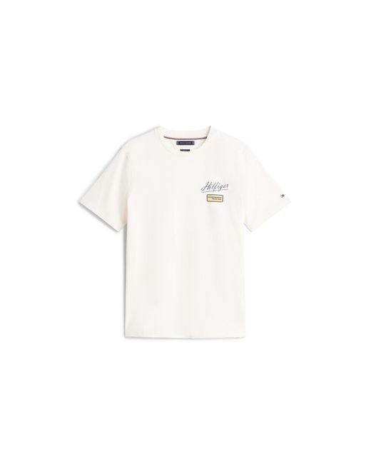 Tommy Hilfiger White Modern Athletic Badge T-Shirt for men