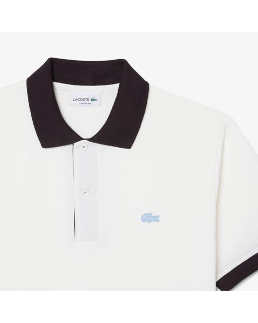 Lacoste White Short Sleeve Polo Shirt for men