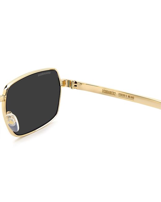 DSquared² Black Rectangular Sunglasses for men