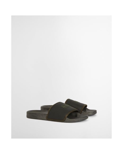 Barbour Black Cresswell Sliders for men
