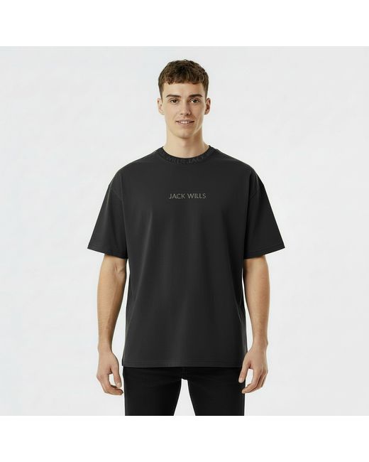 Jack Wills Black Jacquard T-Shirt for men