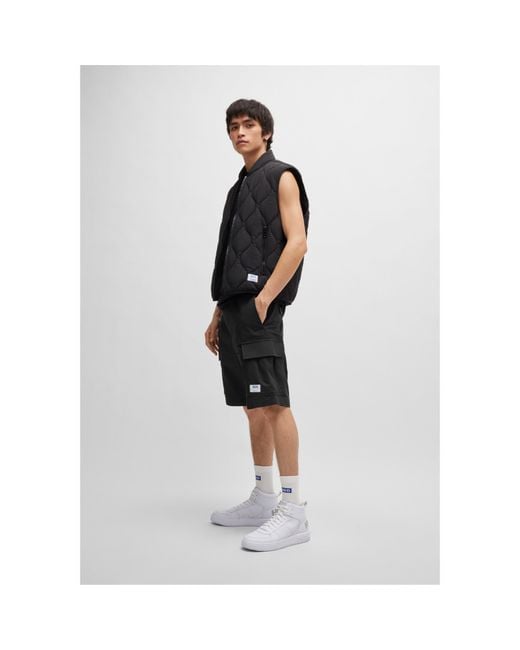 HUGO Black Giulio242 Straight Leg Trousers for men