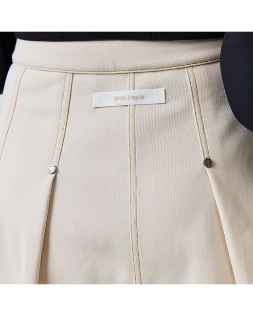 Palm Angels Natural Pleated Mini Skirts
