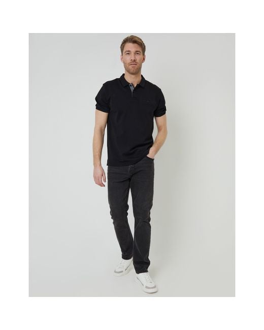 Threadbare Black Tb Otto Short-Sleeve Polo Shirt for men