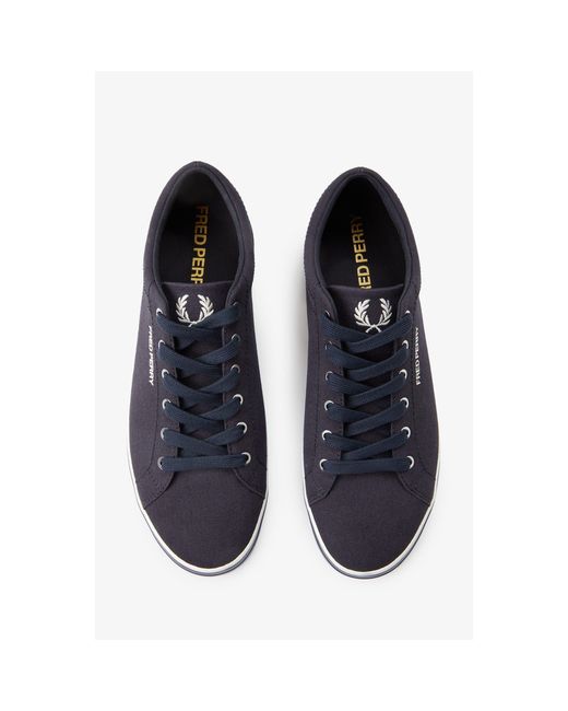 Fred Perry Blue Baseline Canvas Trainers for men