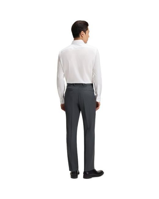 Boss Gray H Lenon Straight Leg Trousers for men
