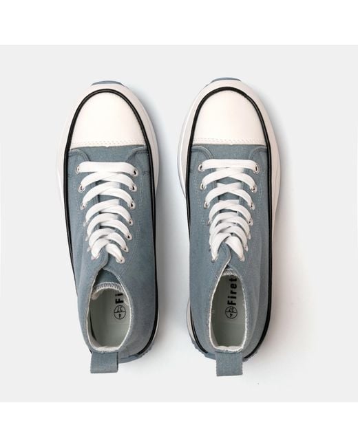 Firetrap Blue Platform Hi Top Ladies Trainers