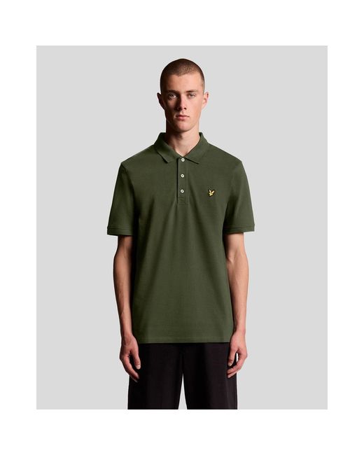 Lyle & Scott Green Basic Short Sleeve Polo Shirt for men