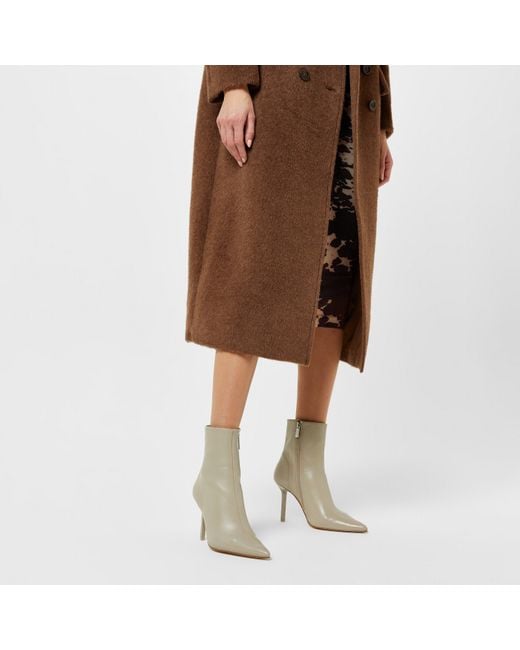 Steve Madden Gray Stiletto Heel Ankle Boots With Almond Toe