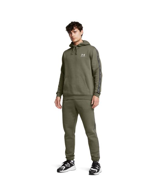 Under Armour Green Icon Fleece Taping Hoodie for men