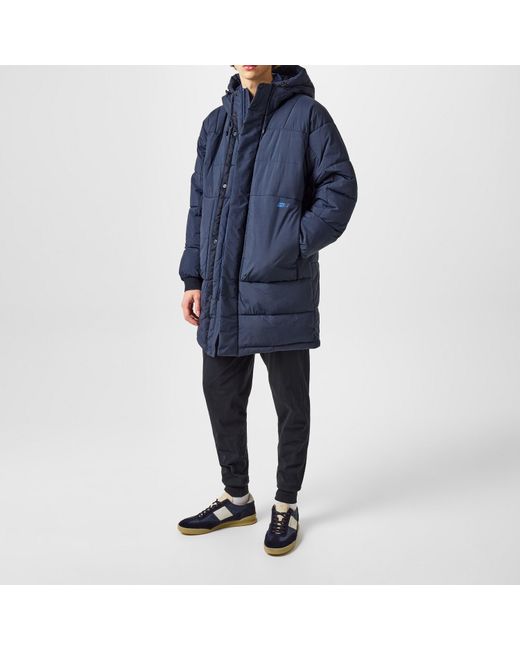 Paul Smith Blue Recycled Hooded Long Sleeve Padded Parka for men