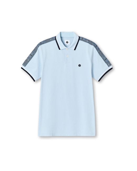 Pretty Green Blue Eclipse Tape Short-Sleeve Polo Shirt for men