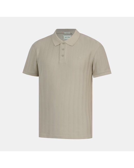 Jack Wills Gray Herringbone Cotton Short Sleeve Polo Shirt for men