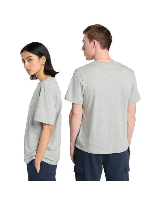 Timberland Gray Print Stack Logo Short Sleeve T-Shirt for men
