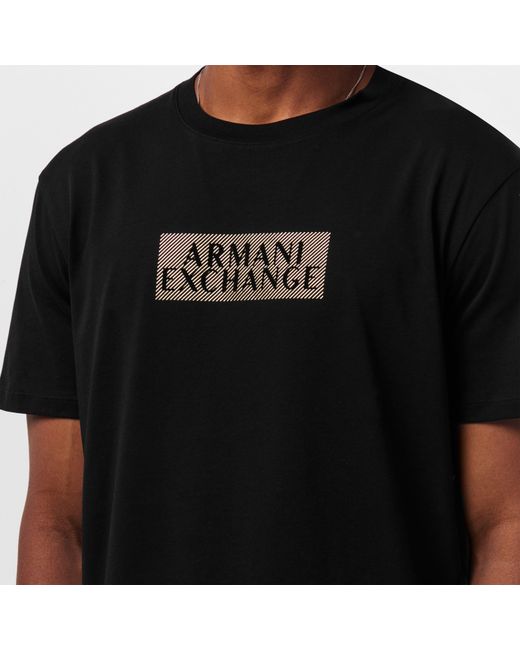 ARMANI EXCHANGE Black Regular Fit T-Shirt for men